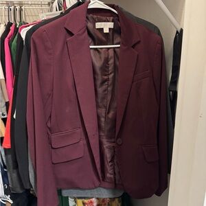 New York & Company Burgundy Blazer